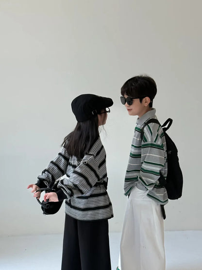 Kids Shirt Clothing Unisex Striped Long Sleeve Tops children Casual Wear Toddler Boys Girls Children Outfit  Autumn Costumes