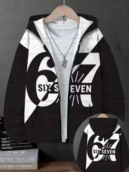 Hoodies For Kids 67 Six Seven Italian Brain Rot Math Joke Tops Y2k Game Saying Zipper Clothes Graphic Y2k Children&