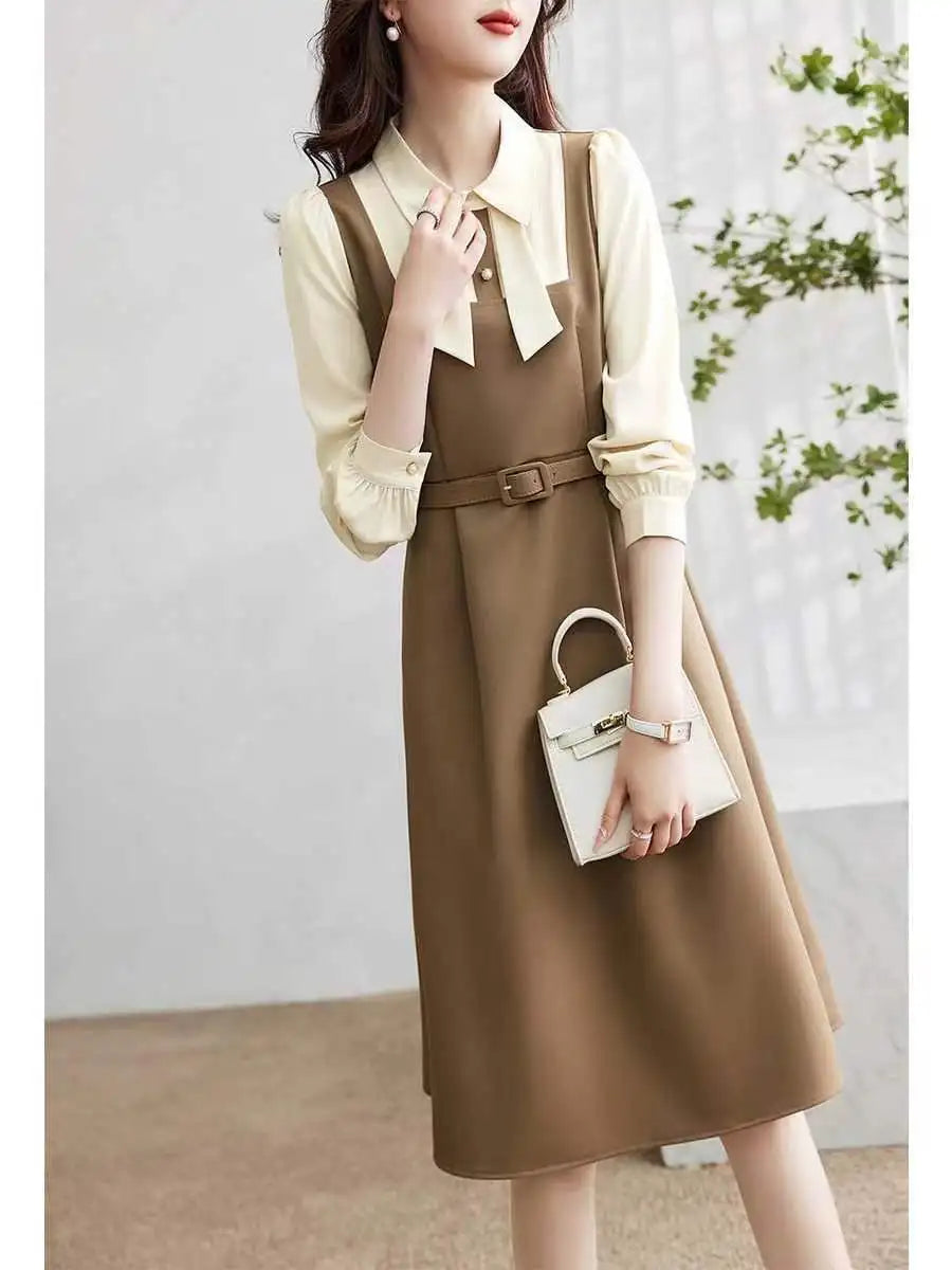 Fashionable and Elegant Dress for Women 2025 Spring New Gentle Temperament Doll Collar Long Sleeve Dress