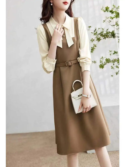 Fashionable and Elegant Dress for Women 2025 Spring New Gentle Temperament Doll Collar Long Sleeve Dress