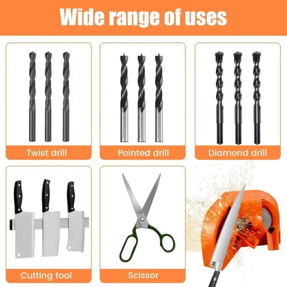 Drill Bit Sharpener Multipurpose Drill Bits Grinding Sharpener, Portable Drill Grinder Grinding Tool, Powered by Electric Drills