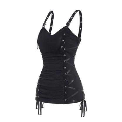 Summer Tank Tops for Women Plain Color Tank Top Ruched Grommet Lace Up Casual Sleeveless Tops топ женский