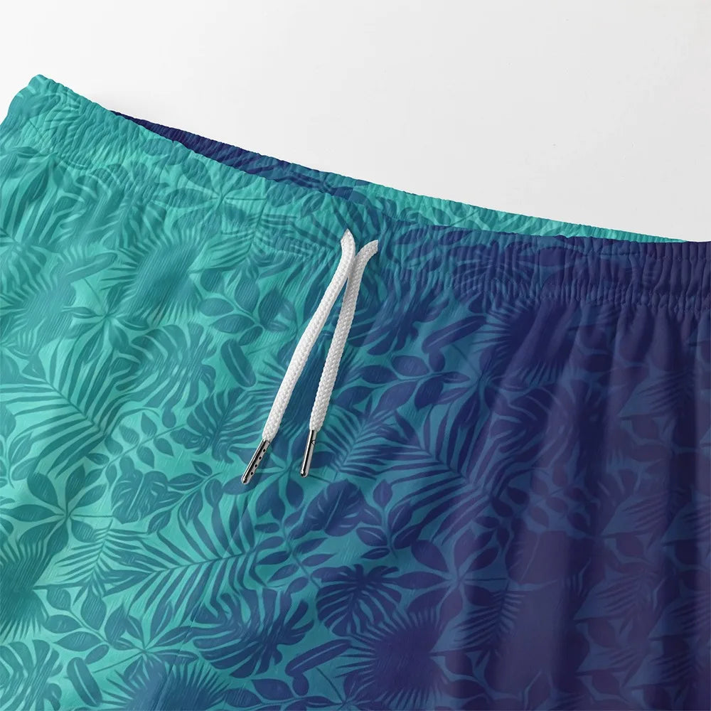 Lines Abstract Colorful Art Printed Urban Shorts Summer Essential Cool Chic Beachwear Gym Streetwear Couple All-Match Oversized