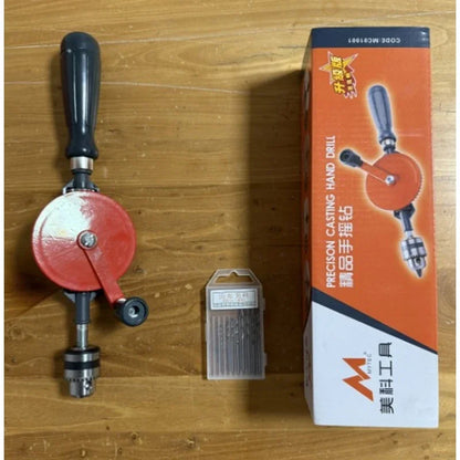 Hand Crank Drill Multi-Function Hole Driller Woodworking Manual Drill for Home Use Hand-Held Wood Drilling Tool Specialized Tool