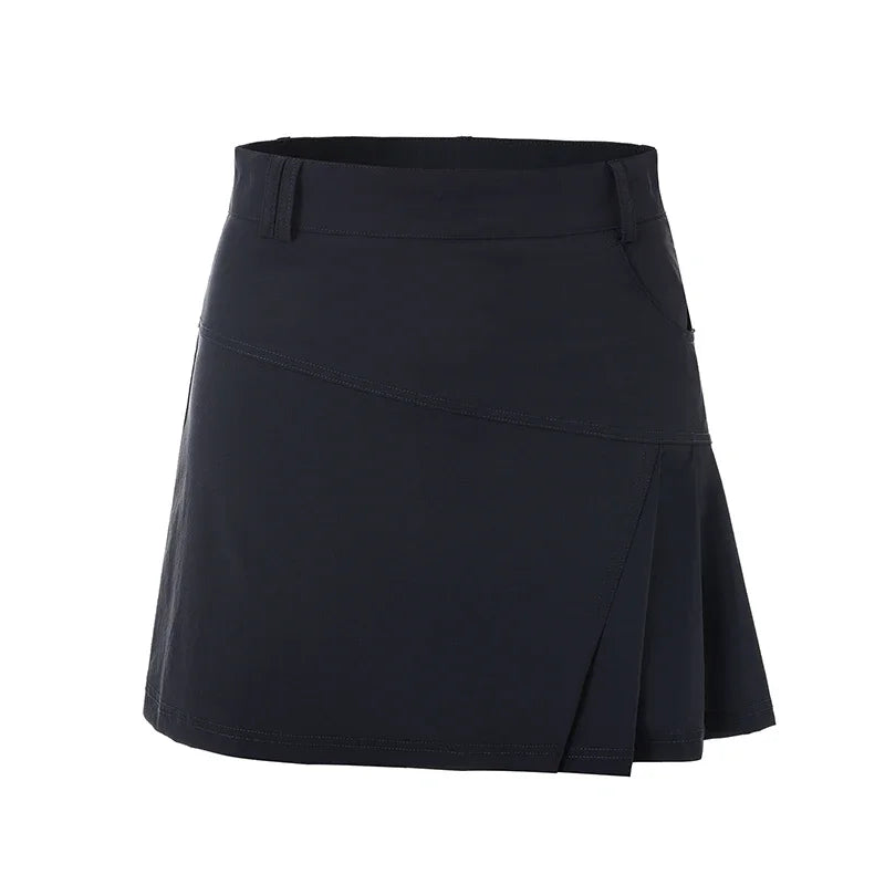 Short Skirt Women Breathable Anti Glare Casual Sports Skirts Outdoor Golf Tennis Pleated Skorts Lady A-lined Culottes with Short