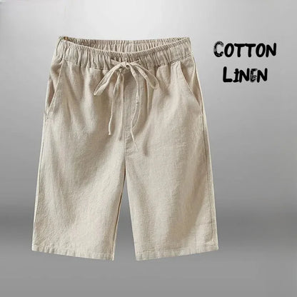 Men Shorts for Men Cotton Linen Casual Breathable Beach Shorts Men&