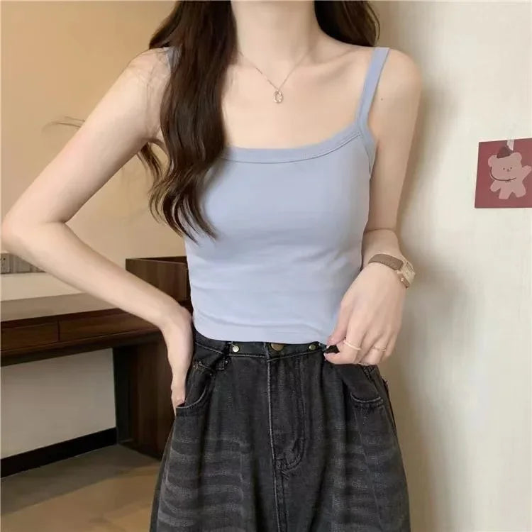 Crop Top Women Sexy Sleeveless Tops Fashion Female Underwear Lady&