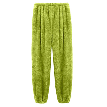 Pajamas Pants For Women Warm Winter Solid Color Sleepwear Pyjamas Plush Pants Women Nightwear Fashionable Home Wear
