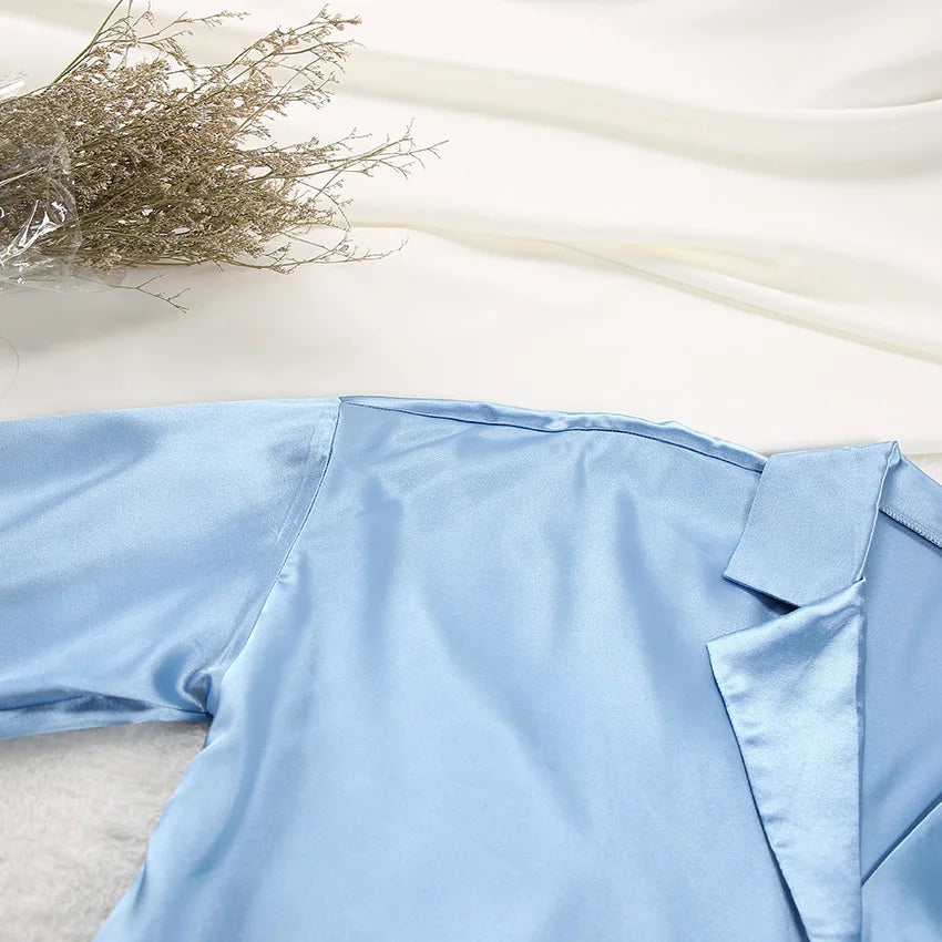 Silk-like Sleepwear Set Women&