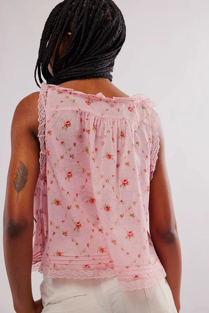 Sleeveless Tank Tops for Women Blouses Summer Boho Beach Wear 100%Cotton Splicing Lace Shirts Loose Casual Ladies Blusas Camis