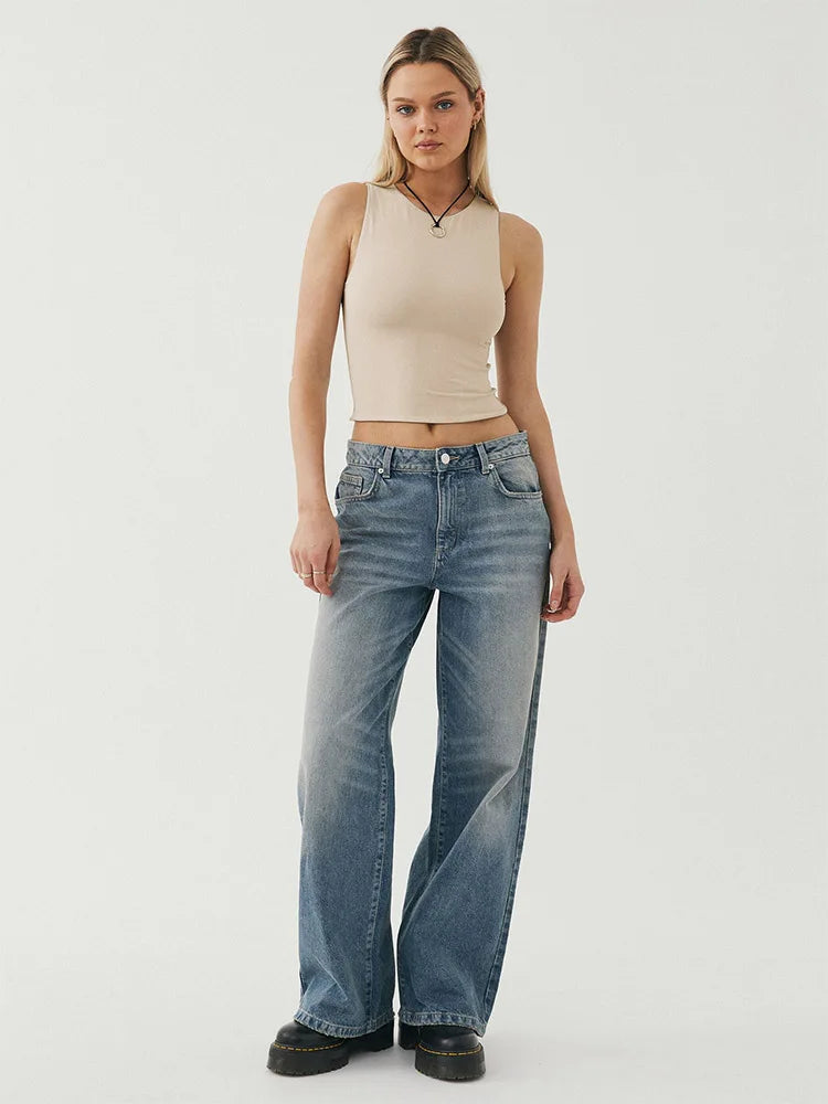 Sleeveless tight bottom shirt, round neck I-shaped solid color top, casual vest