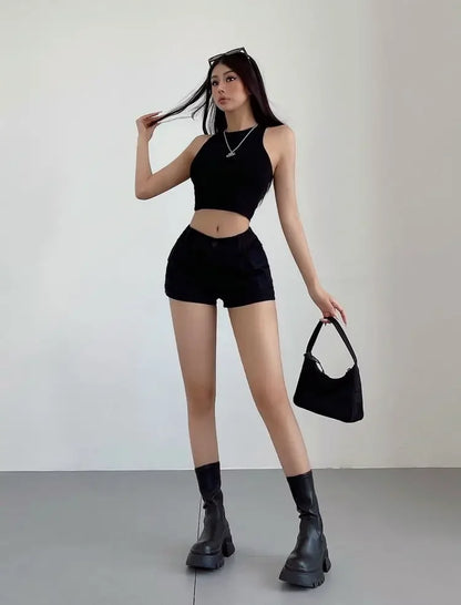 Short Pants Woman High Waist Shorts for Women Cotton Harajuku Fashion Summer Youthful Wholesale XL Elegant Classic Stretchy Hot