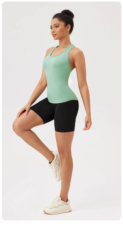 Yoga Vest Women Gym Sleeveless Sport Shirt Fitness Training Sportswear Vest  Outdoor Running Sport Tank Tops