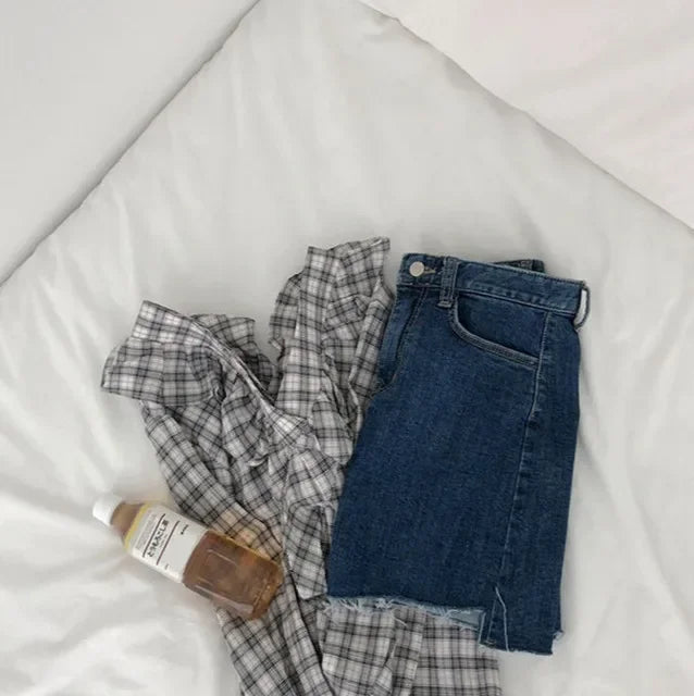 Jeans Skirts For Women Short Irregular High Waist Woman Denim Skirt Sexy Korean Style Cheap Streetwear Clothing Sales Fashion