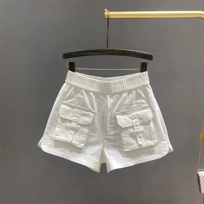 High Waist Wide Shorts for Women Casual Short Pants Woman New In Low Price Y2k Harajuku Aesthetic Trend 2025 Cheap Stretchy Hot