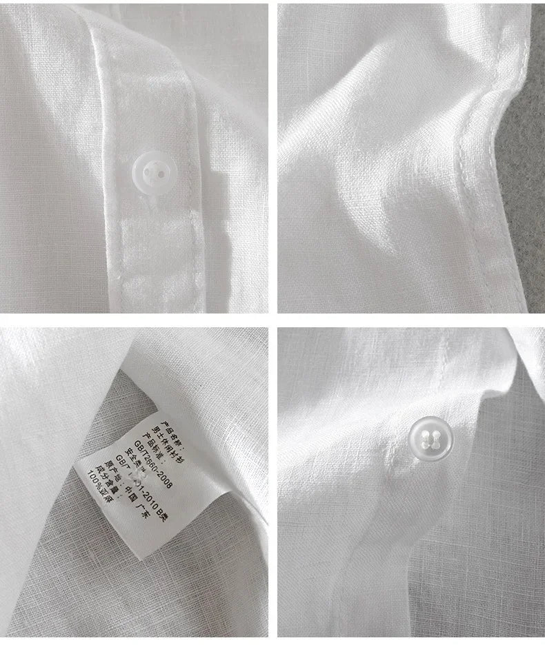 Pure Linen Short-sleeved Shirt Men&