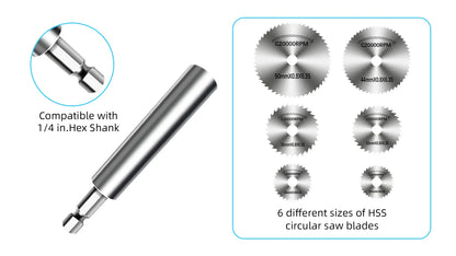 High-Speed Steel Saw Blades 10PCS, 1/4" Hex Shank Universal Fit for Grinders, Metal/Wood/Plastic Cutting Discs, Durable Rotary T