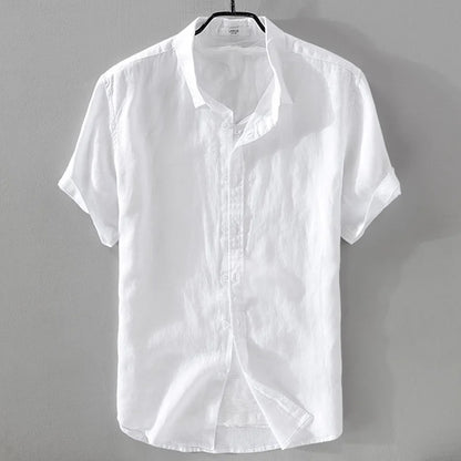 Pure Linen Short-sleeved Shirt Men&