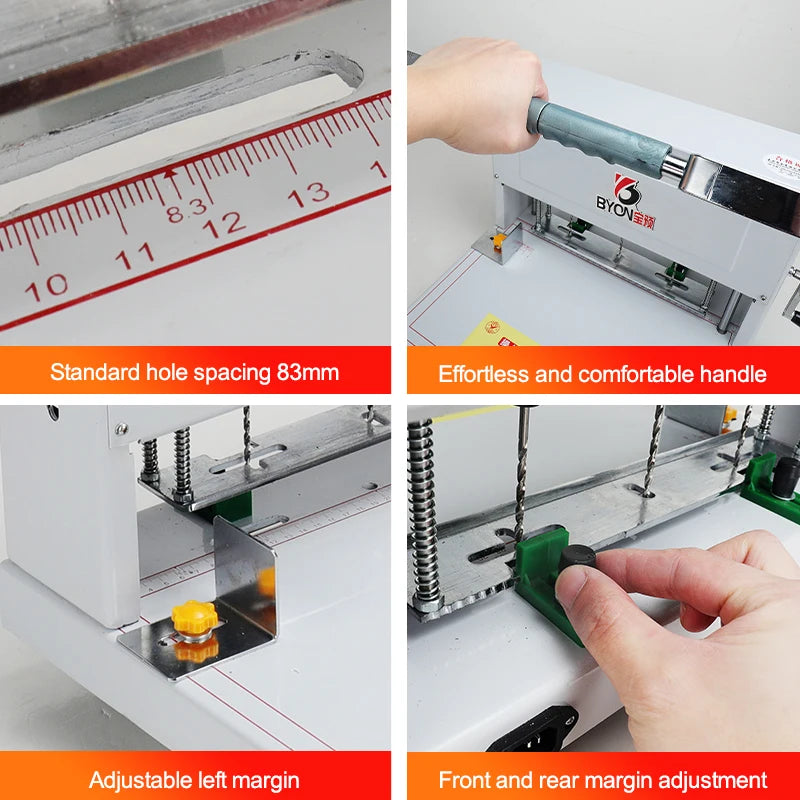 DK-45 Three Hole Punch Labor Saving Labor Variety Drills Manual 3 Motor The Drill Head Can Be Remove For Finance