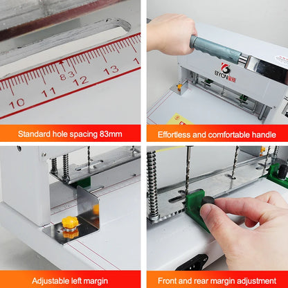 DK-45 Three Hole Punch Labor Saving Labor Variety Drills Manual 3 Motor The Drill Head Can Be Remove For Finance