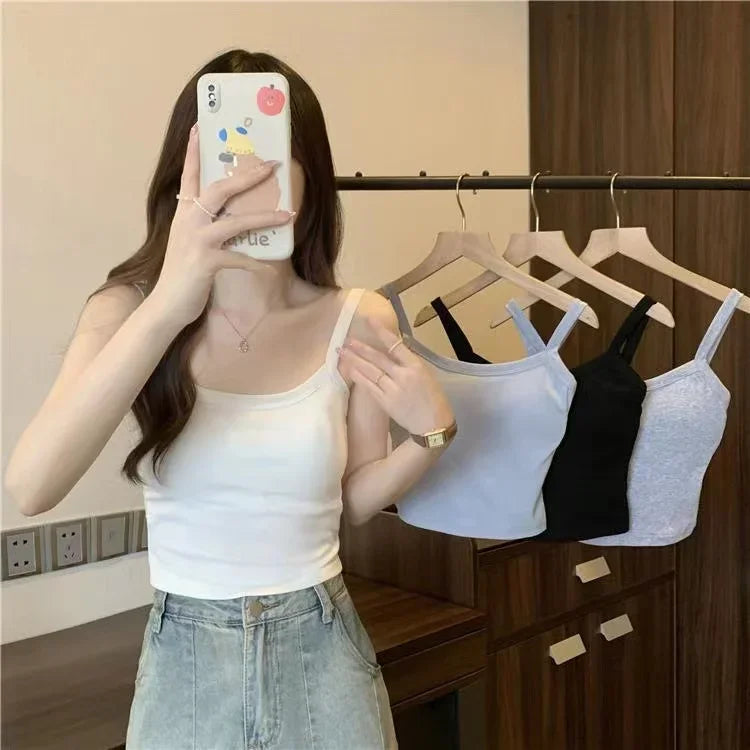 Crop Top Women Sexy Sleeveless Tops Fashion Female Underwear Lady&