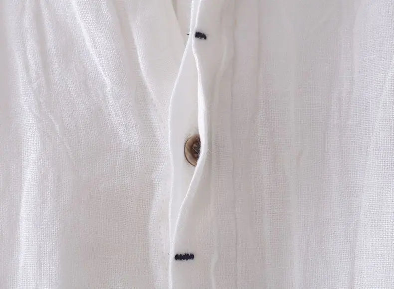 Linen Short Sleeved Shirt for Men, Trendy Japanese Retro Solid Color Summer Thin Casual Loose Cool Shirt Top