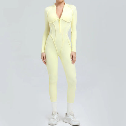 Yoga Suit Gym Set Women Training Sportswear Fitness Long Sleeved Sports Jumpsuit Women Push Up Female Workout Clothes Bodysuits
