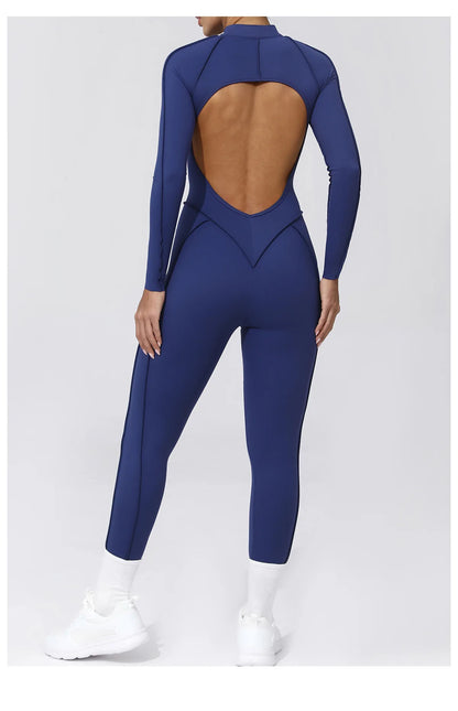 Yoga Suit Gym Set Women Training Sportswear Fitness Long Sleeved Sports Jumpsuit Women Push Up Female Workout Clothes Bodysuits