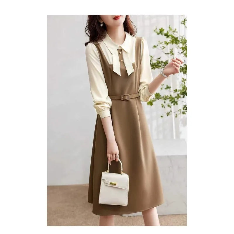 Fashionable and Elegant Dress for Women 2025 Spring New Gentle Temperament Doll Collar Long Sleeve Dress