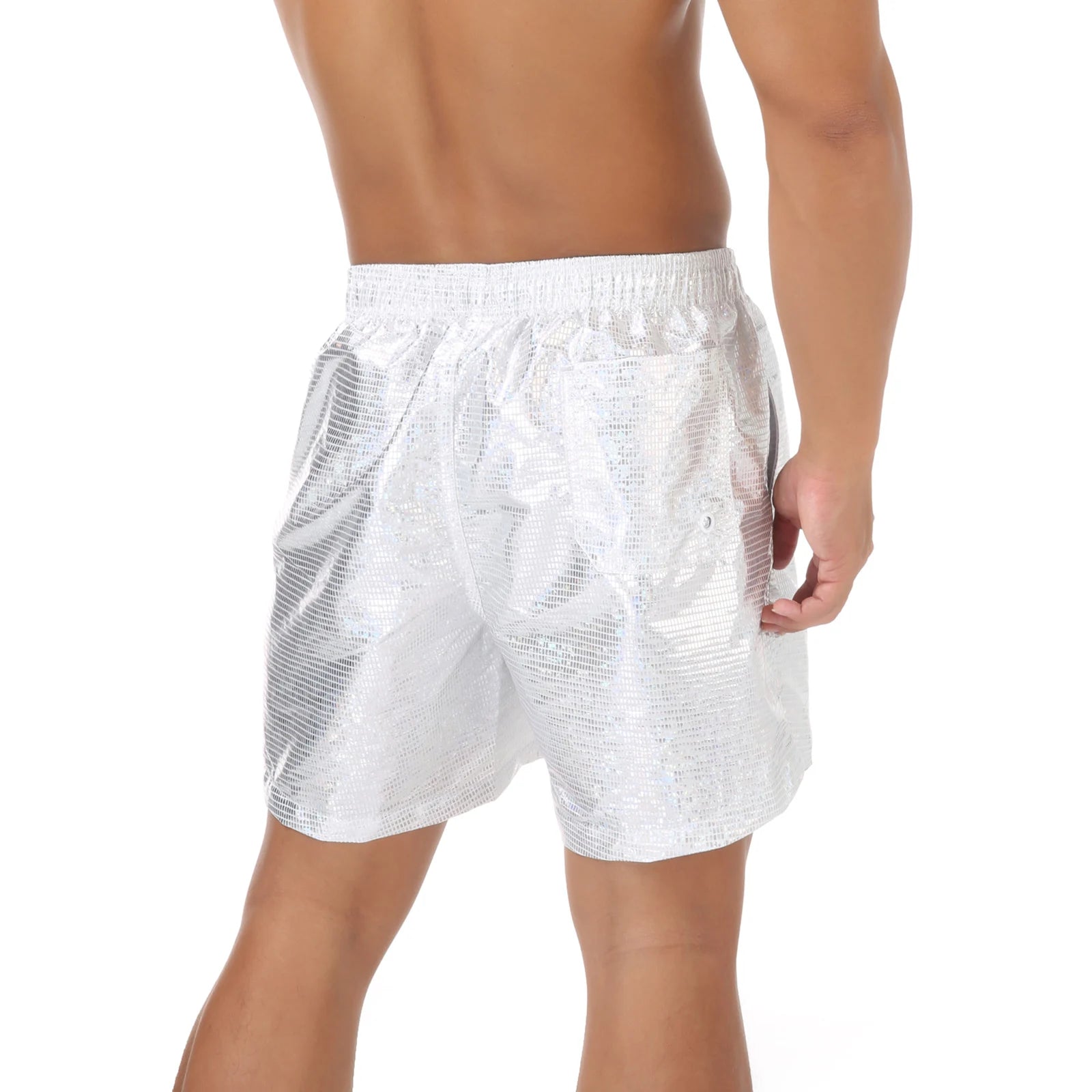 Casual Shorts Men Summer Shiny Quick-dry Beach Sports Short Pants Bottoms Man Beachwear Clothing Homewear With Pocket