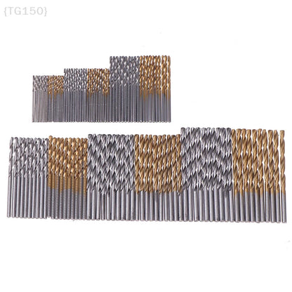 【Ja】60/120Pcs Drill Set, 1-3.5mm High Carbon Steel with Round Shank Spiral Groove, for Metal &amp; Wood Drilling
