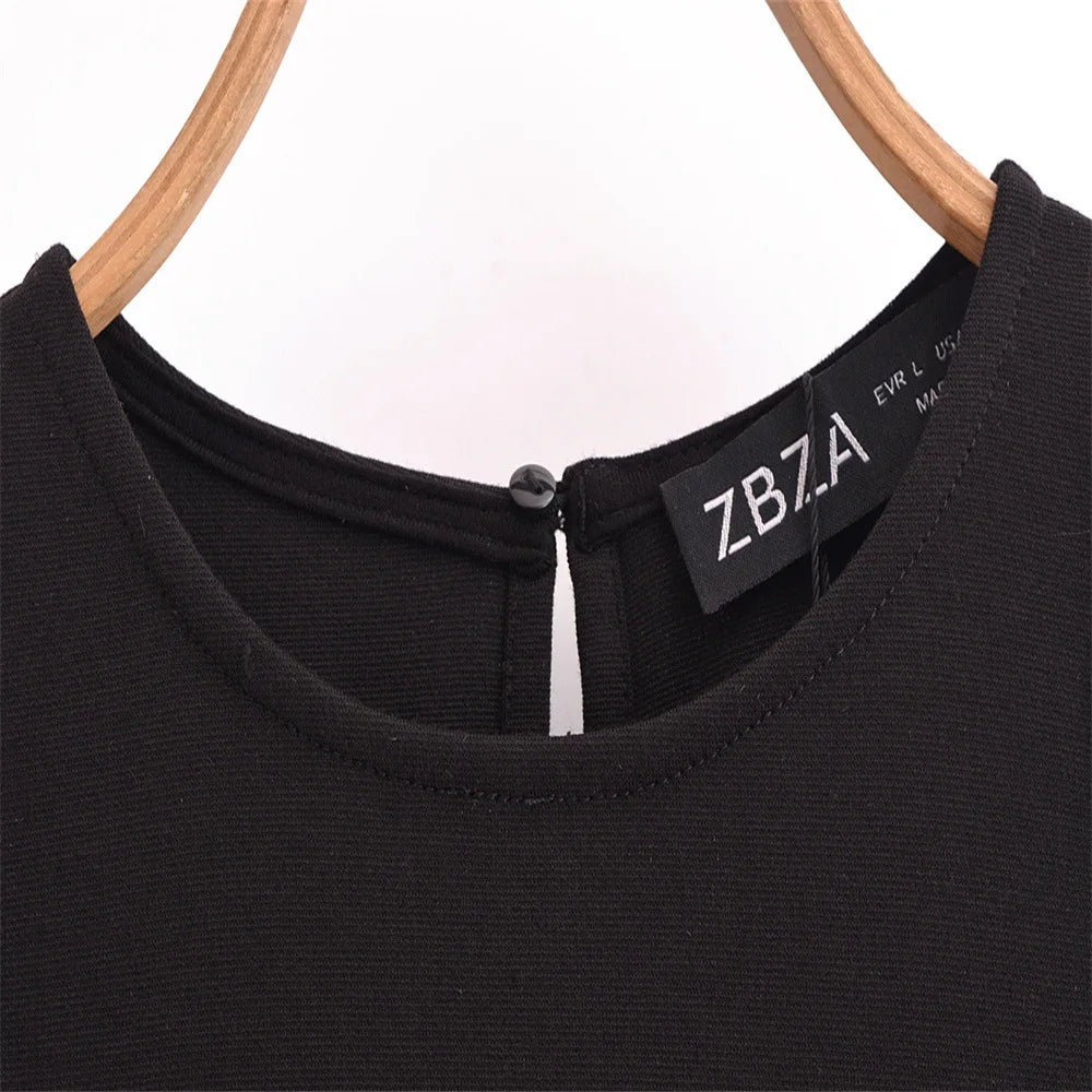 Fashion Party Dress for Women Fashion Autumn Winter New Round Neck Sleeveless Sequined Patchwork Chic Female Evening Clothing