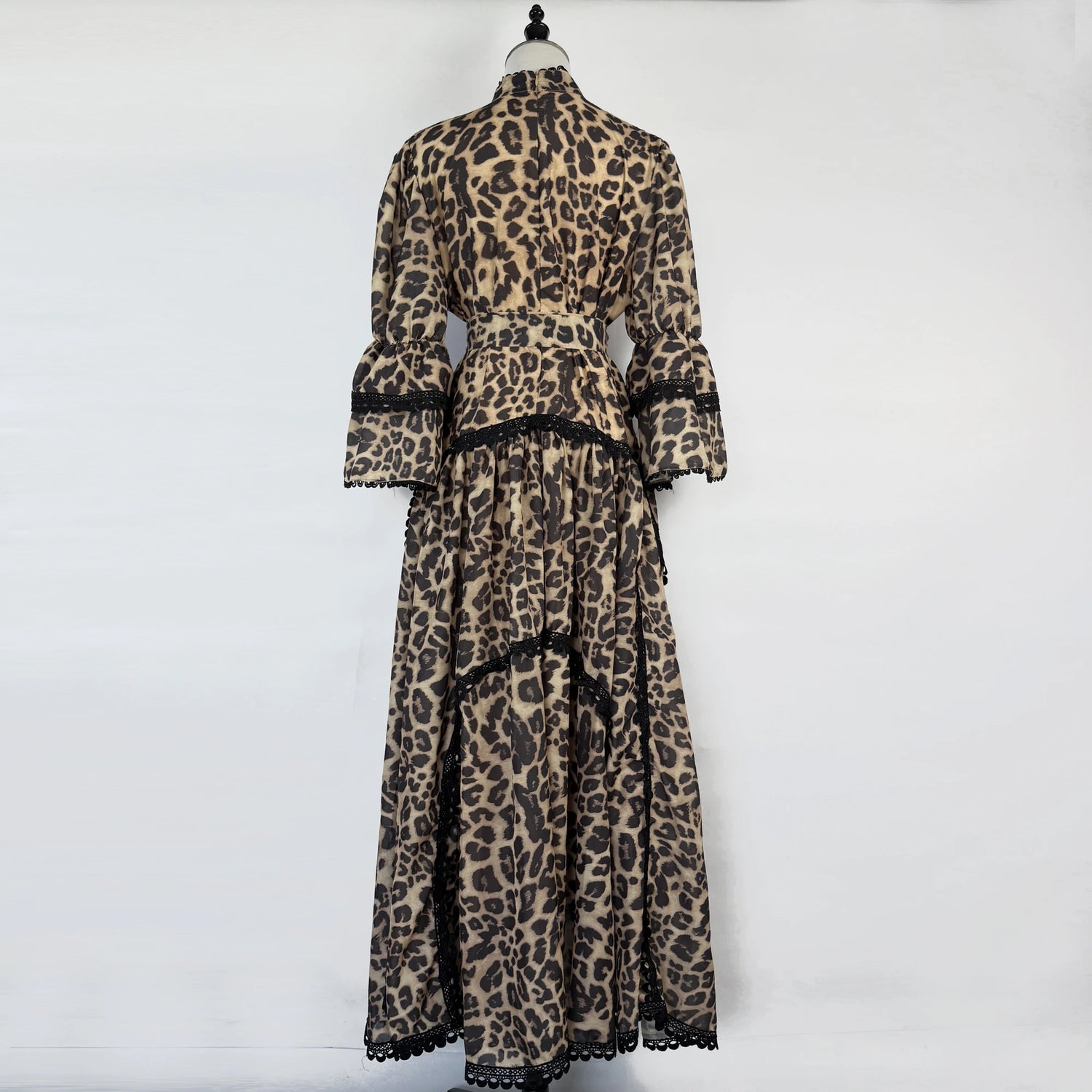 Women Maxi Dresses Sping Summer Bohemian Casual Flare Sleeve High Waist Beach Woman Chiffon Floral Belt Vestidoes Long Dress