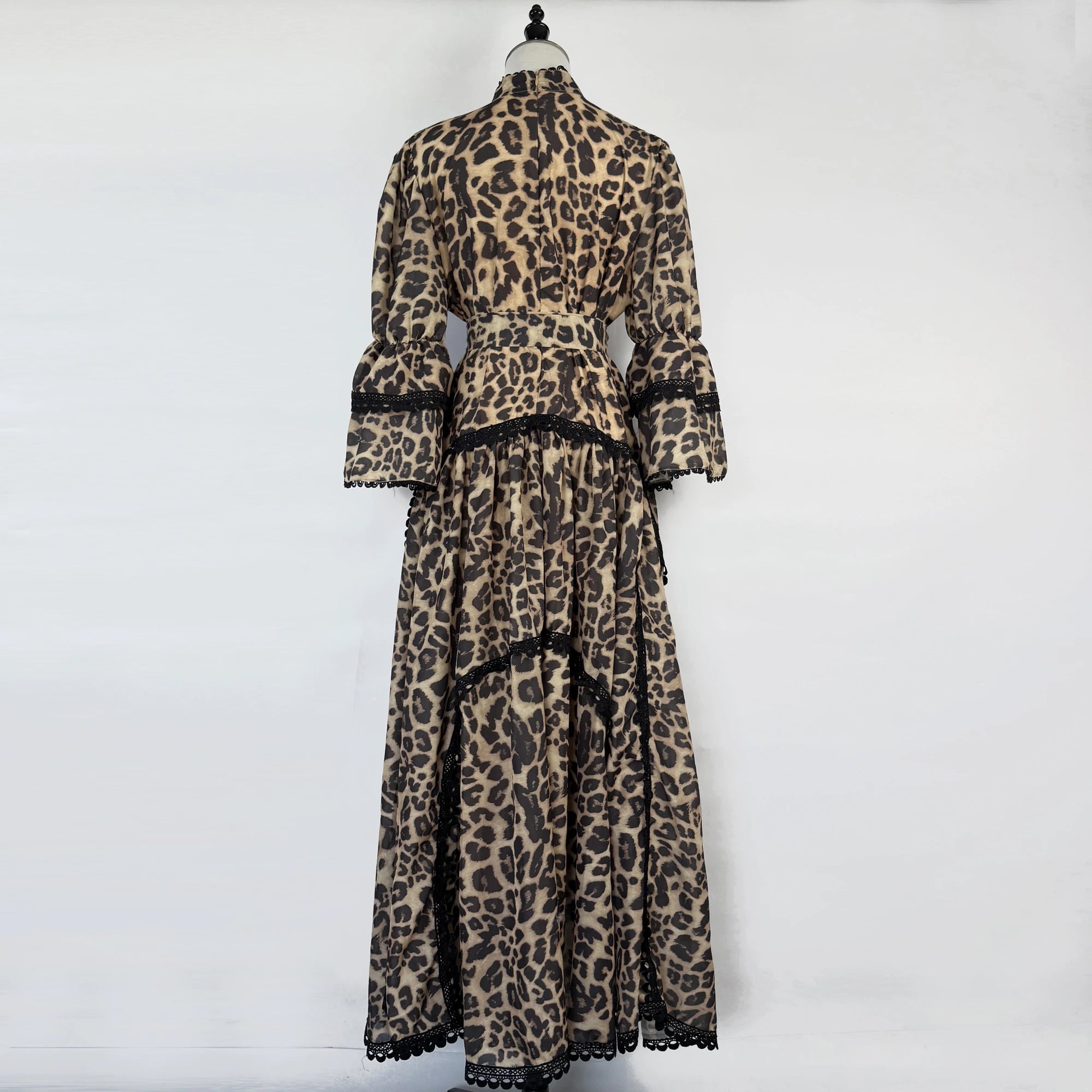 Women Maxi Dresses Sping Summer Bohemian Casual Flare Sleeve High Waist Beach Woman Chiffon Floral Belt Vestidoes Long Dress