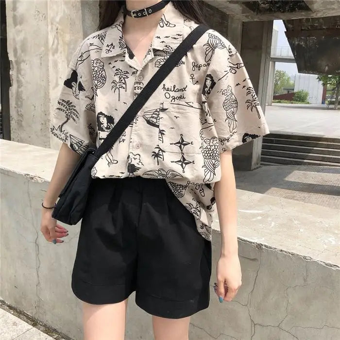 Shirts Women Linen Mandarin Collar Cropped Boxy Fit Tea Ceremony Zen Minimalist Blouse For Meditative Female Calm Daily Outfit