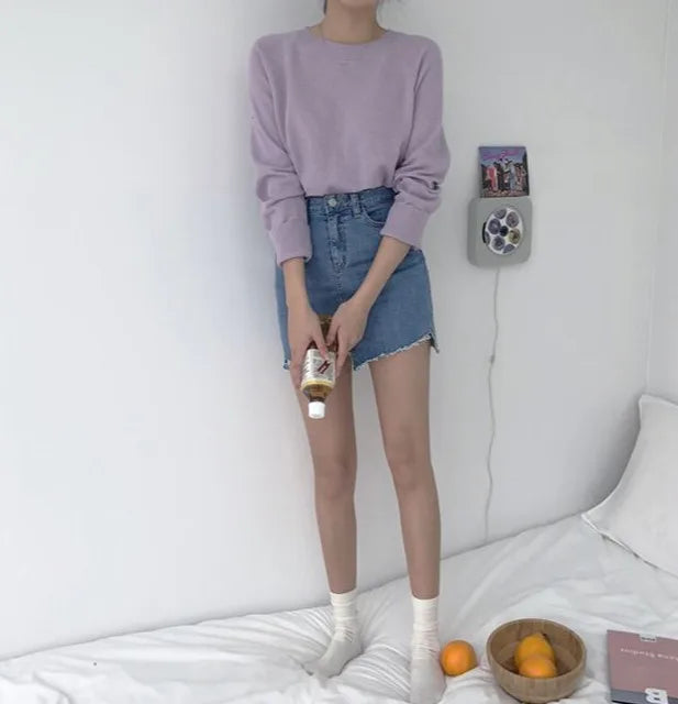 Jeans Skirts For Women Short Irregular High Waist Woman Denim Skirt Sexy Korean Style Cheap Streetwear Clothing Sales Fashion