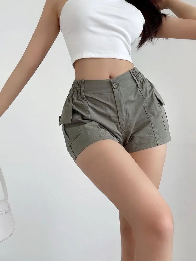 Short Pants Woman High Waist Shorts for Women Cotton Harajuku Fashion Summer Youthful Wholesale XL Elegant Classic Stretchy Hot