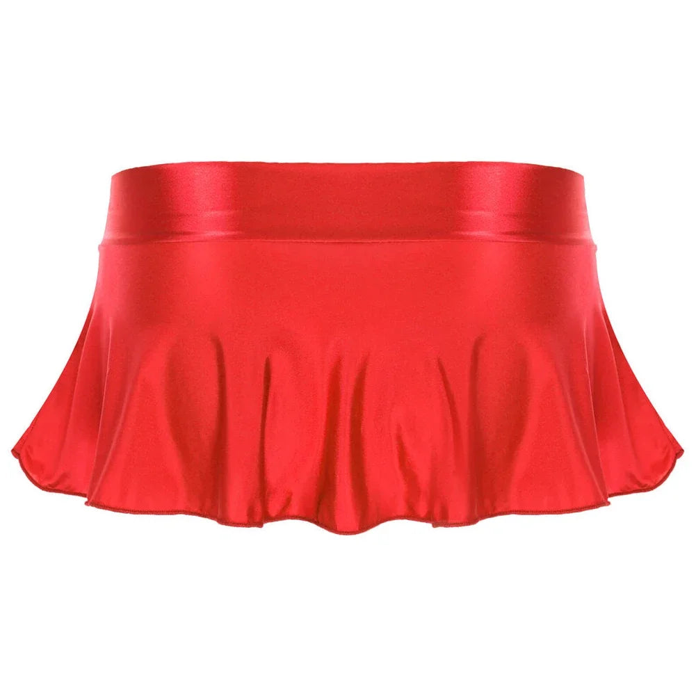 Sexy Womens Glossy Short Skirt Shiny Skater Dance Party Skirt  A-line Skirt 2023 Fashion Summer Women&