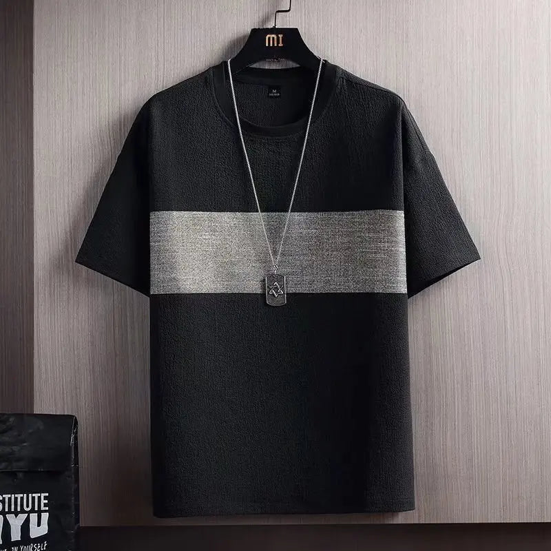 Summer Cotton Linen T-Shirts for Men Casual Short Sleeves T-Shirt Solid Loose Bottom Shirt Boys Tee Shirt Basic Tops Oversize 5X