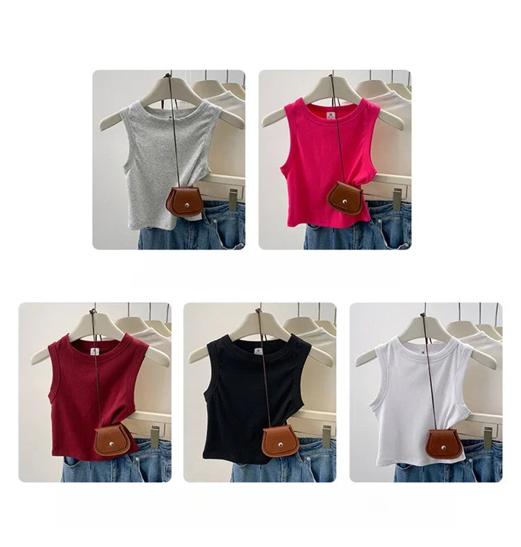 2026 Tank Top For Women Ribbed Down Sleeveless Blouse Solid Color Casual Women&