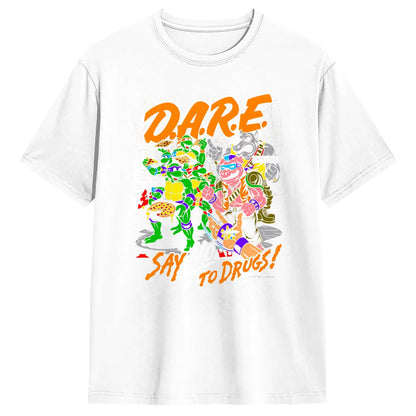 TMNT D.A.R.E. Just Say No 100 Cotton T-Shirts  Hipster Tshirt for Men&
