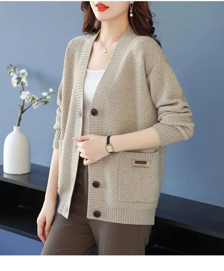Fashion Fall Winter Clothes Woman Knitwear Top Buttons Long Sleeve Jacket For Women Sweater Tops Casual Ladies Cardigan Coat