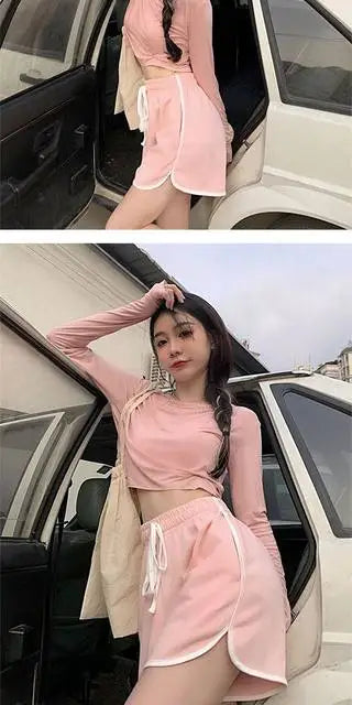 Shorts Women Sporty Style Bodybuilding Chic Summer Breathable Hotsweet Loose Fashion Student S-4xl Casual Ins Panelled Lace-up