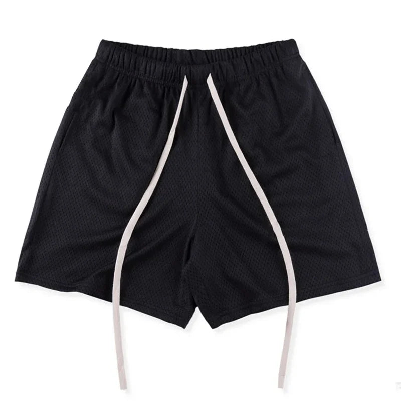 Summer Beach Shorts Plain Gym Shorts Mens Mesh Quick Dry Breathable Basketball Shorts Man Bodybuilding Fitness Shorts