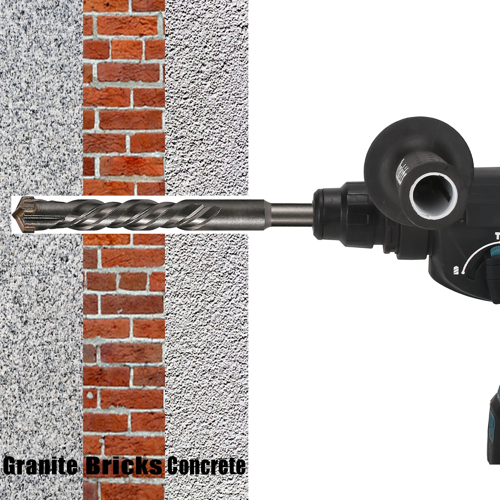 Extended Cross Electric Hammer Drill 110-500mm SDS Plus Through Wall Reinforced Concrete Hard Alloy Four Blade Impact Drill Bit
