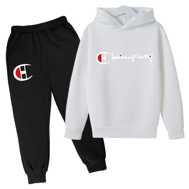 Hooded Hoodies Sweatshirts Sets Teenagers Fashion Groups of Pants Child SuitAutumn/winter Kids Clothing for Girl Boy Children&