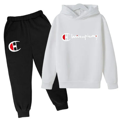 Hooded Hoodies Sweatshirts Sets Teenagers Fashion Groups of Pants Child SuitAutumn/winter Kids Clothing for Girl Boy Children&