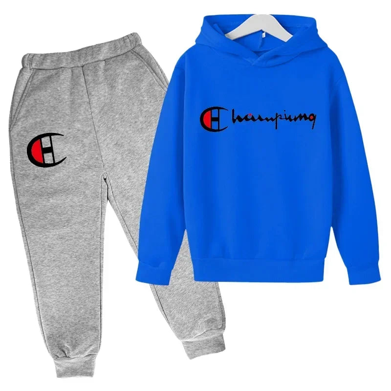Hooded Hoodies Sweatshirts Sets Teenagers Fashion Groups of Pants Child SuitAutumn/winter Kids Clothing for Girl Boy Children&