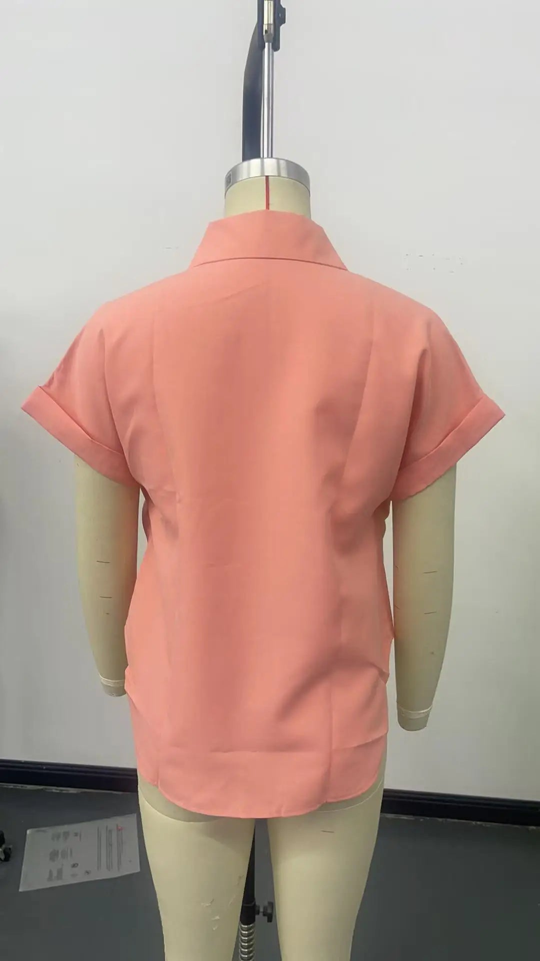 Fashion Short Sleeve Shirts For Women Summer 2025 Casual Solid Color Turn-down Collar Loose Blouse Female Elegant