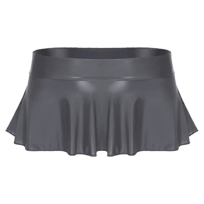 Sexy Womens Glossy Short Skirt Shiny Skater Dance Party Skirt  A-line Skirt 2023 Fashion Summer Women&